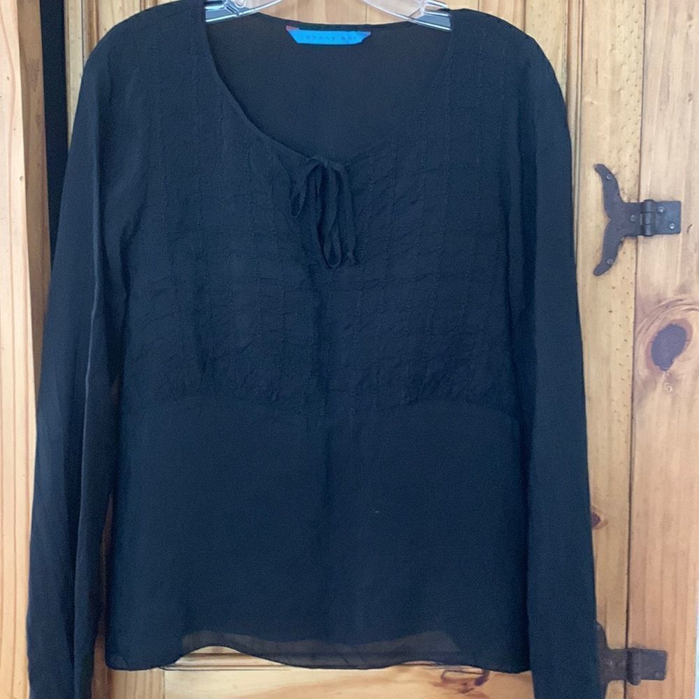 Johnny Was Black On Black Embroidered Top